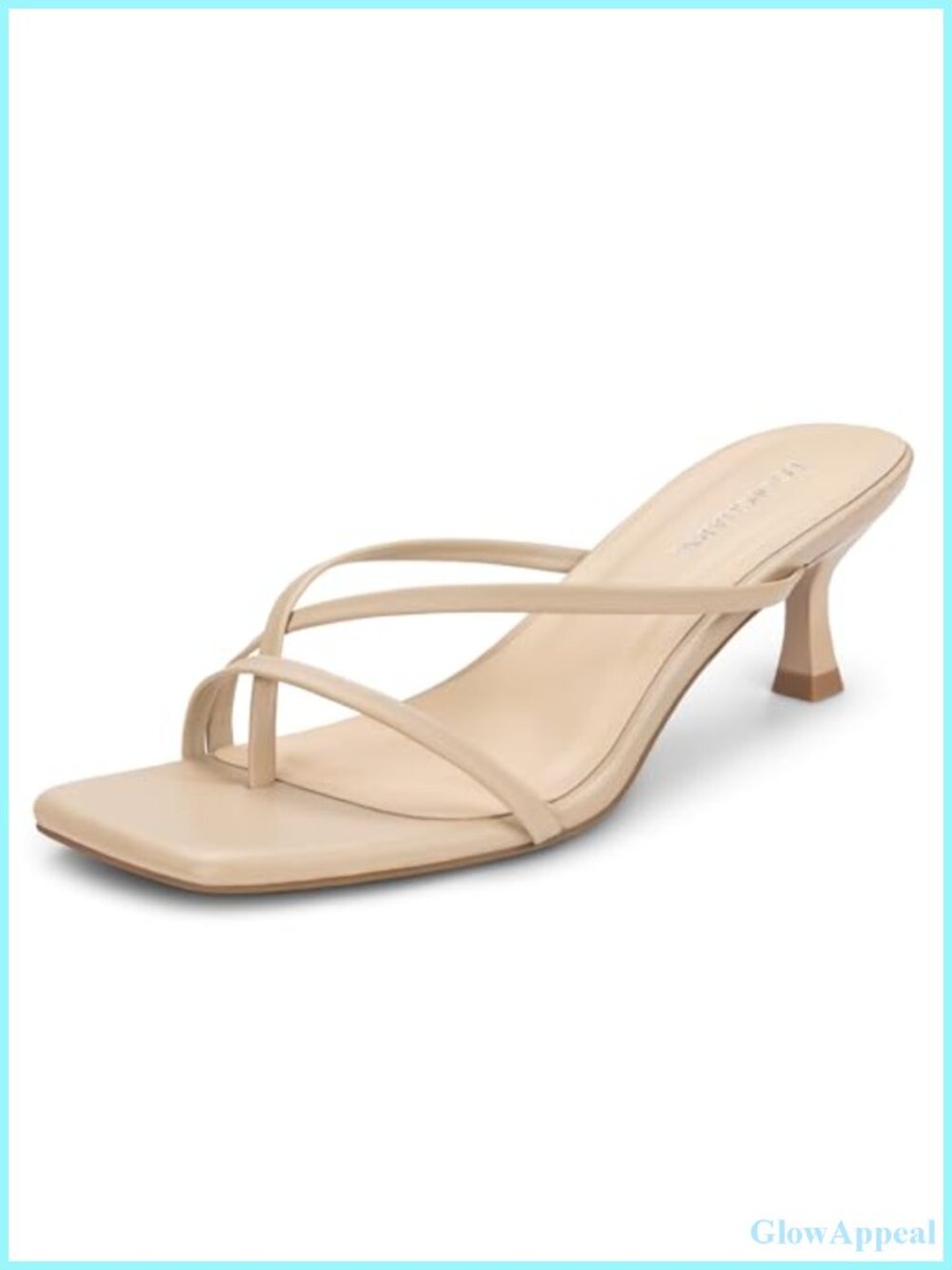 Womens Strappy Kitten Heels Flip Flops Square Open Toe Sandals